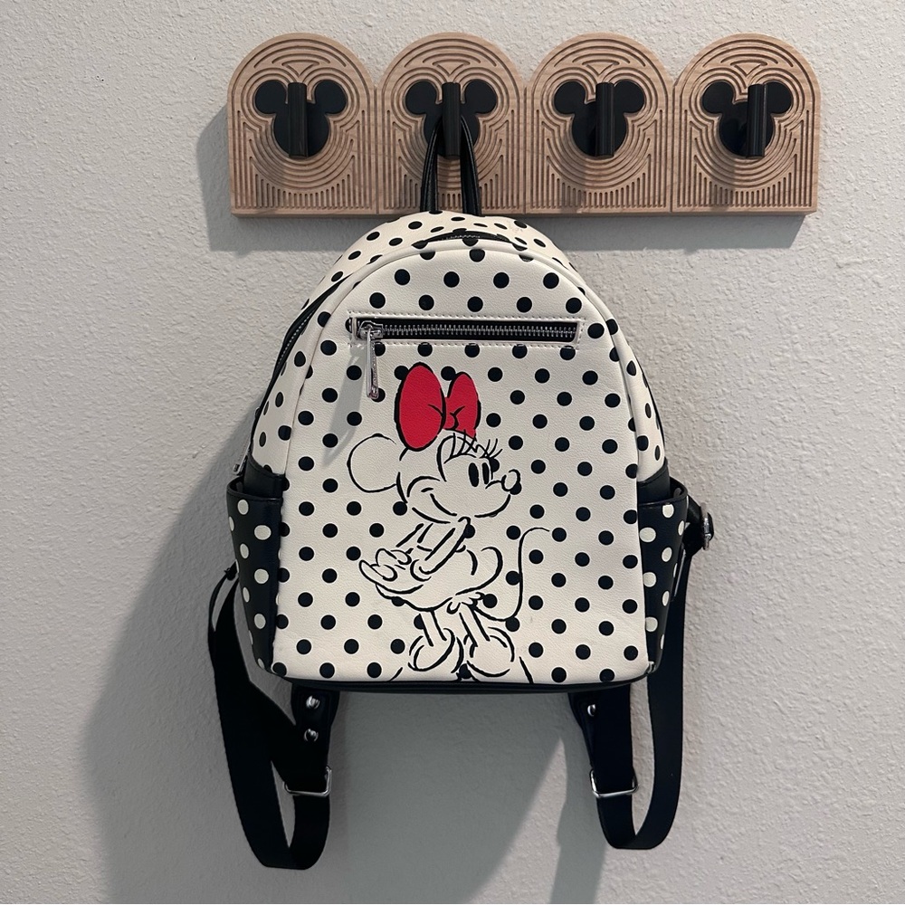 Disney Loungefly Minnie Mouse Black and White Polka Dot Bag